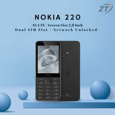 Nokia 220 4G | Black All-new Keypad Phone Dual SIM Wireless FM Radio MP3 Player.
