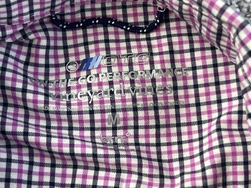 Vineyard Vines Shirt Mens Medium Purple White Striped Button Down Performance - Picture 5 of 12
