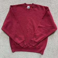Vintage BVD Blank Pullover Crewneck Sweatshirt Mens XL Red 90s USA Made Grunge