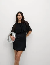 Marks & Spencer Womens Black Mini Shift Women Dress - M&S