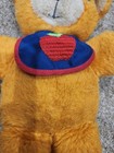 Vintage Fisher Price  Orange Freddy Teddy Bear w/ Squeaker Apple Bib - 1975  VGC — photo 3