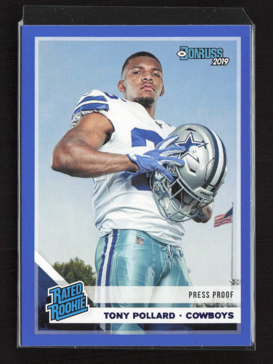 2019 Donruss Press Proof Blue #337 Tony Pollard Dallas Cowboys Rookie