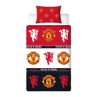 Manchester United FC Single Duvet Cover Set Rotary Red White Black UK Size