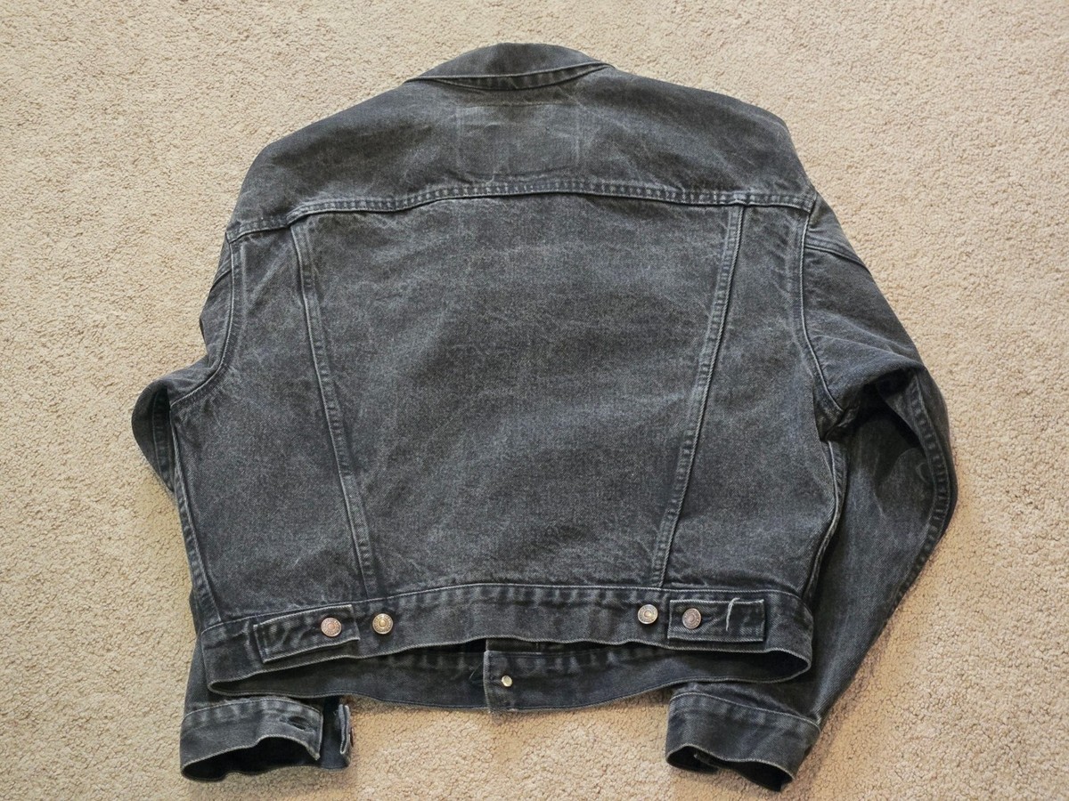 Vintage VTG 90s Levi's Black Denim Jean Jacket Medium Relaxed