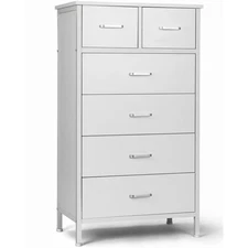 RichYa 6 Drawers Dresser for Bedroom, White - High Stability