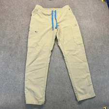 FIGS Yola Skinny Scrub Pants Women's Small PETITE Cargo Tan Beige 28" PO: 2409
