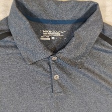 Nike Golf Polo Shirt Mens XL Blue Dri-FIT Tour Performance Short Sleeve