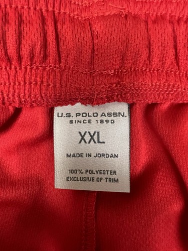 U.S. Polo Assn. Elastic Waist Red Men’s Shorts W/Pockets & Drawstring Size XXL - Picture 6 of 9