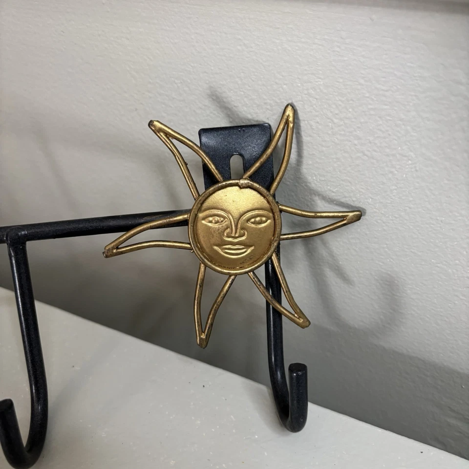 LOT OF 2 - Celestial Wall Hook Rack Sun Coat Holder & Picture FRAME 90s Decor - Image 4 of 4