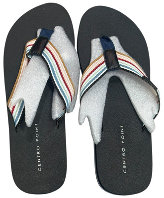 CentroPoint Women's T-Strap Flip Flops C1669 Cloth, Multicolor, Size 8