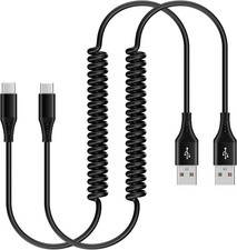 USB C car charger cable 6ft coiled fast charging 3A for 16 15 Pro