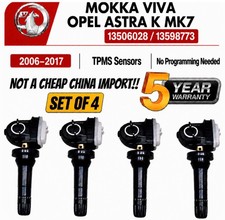 4x Tpms Tyre Pressure Sensors Vauxhall Mokka Viva Opel Astra K Mk7 2015-2024 Oem 4x Tpms Tyre Pressure Sensors Vauxhall Mokka Viva Opel Astra K Mk7 2015-2024 Oem