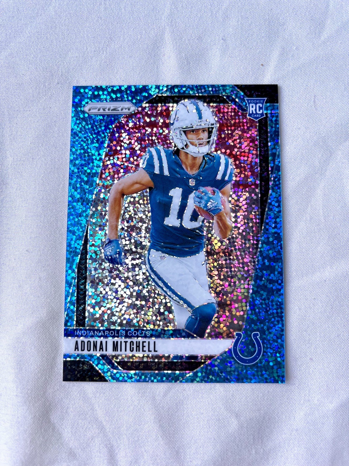 2024 Panini Prizm #303 Adonai Mitchell #/96 Blue Sparkle Rookie SSP RC