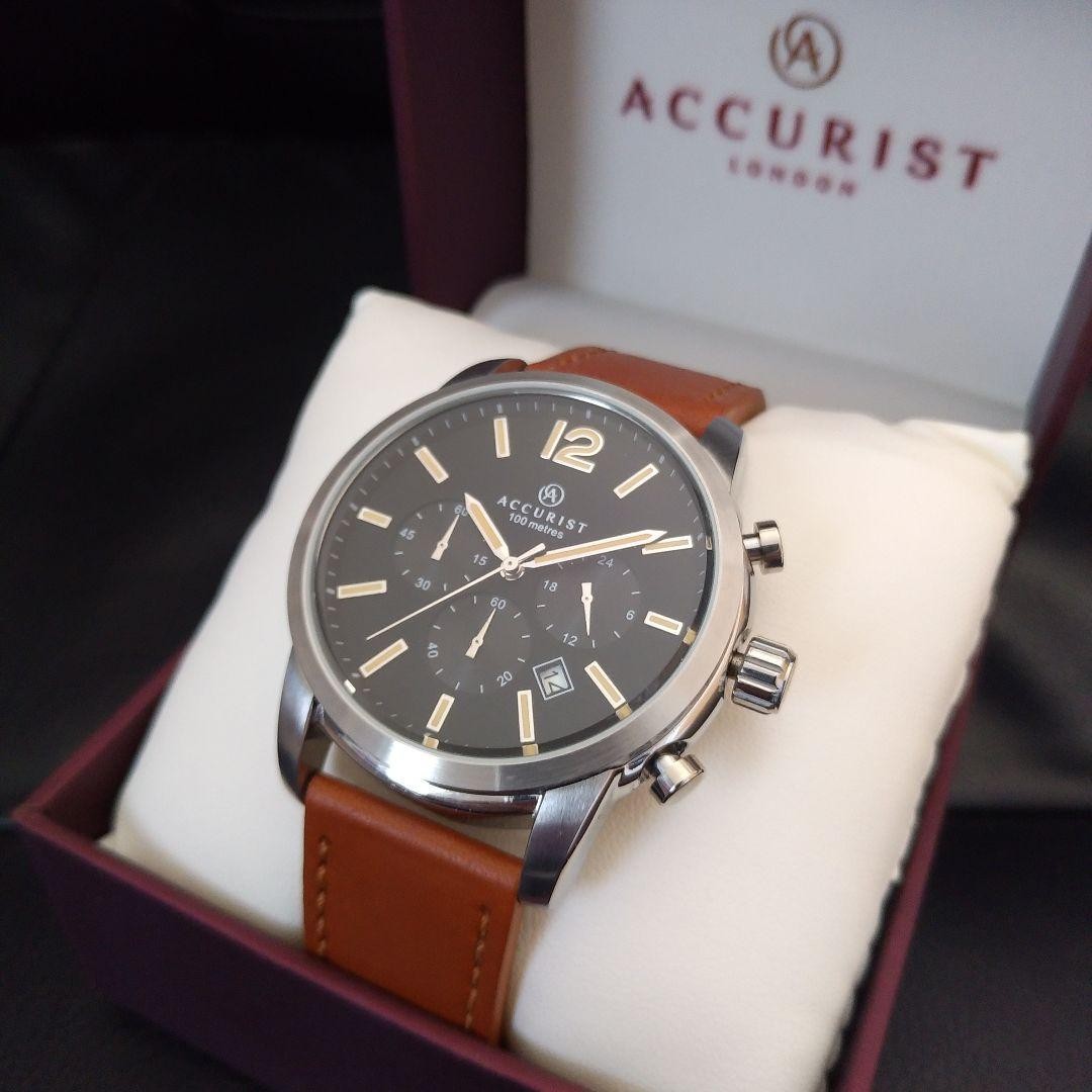 Brown Leather Strap Accurist Chronograph Watches Website Accurist