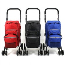 Large 4 Wheel Shopping Trolley Cart Folding Lightweight Strong UK