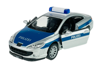 Welly Peugeot 407 Coupe Polizei Silber 1:34 Die Cast Metal Model Neu Im Kasten
