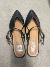 Dolce Vita Black Faux Leather Pointed Toe Mary Jane Flats Shoes Size 9