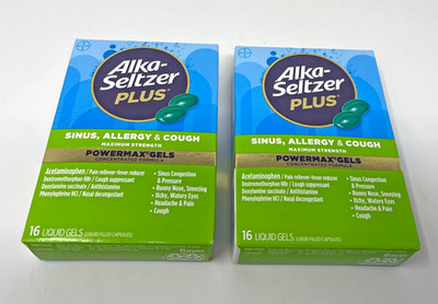 Alka-Seltzer Plus Maximum Strength Power Max Sinus 32 Liquid Gels 06/2027 New