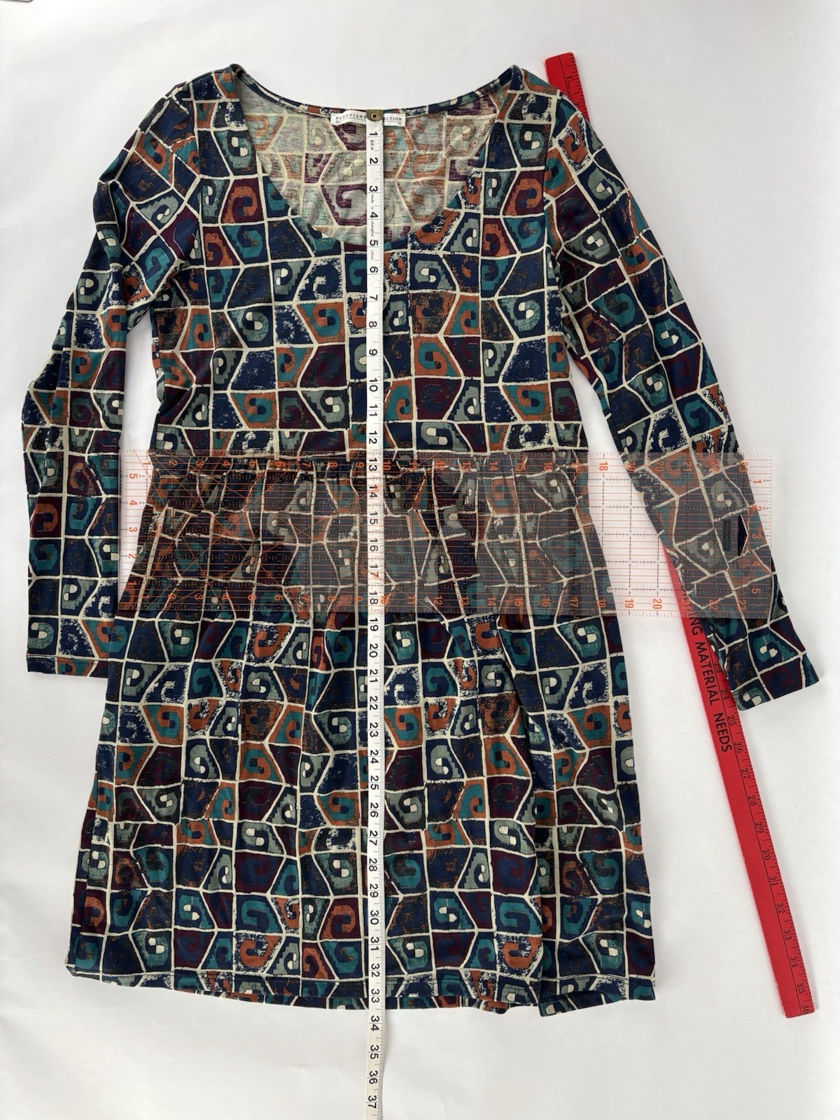 Peruvian Connection Multicolor Print Long Sleeve … - image 3