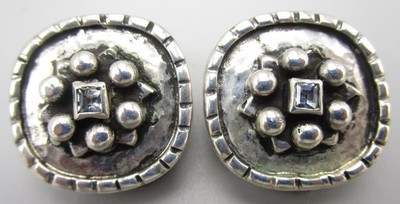 UNIQUE DIAN MALOUF STERLING SILVER BLUE TOPAZ CLIP ON EARRINGS 28G