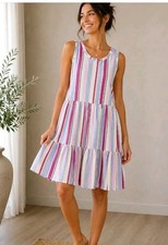 GAP Dress Women’s Size Small Colorful Vertical Striped Sleeveless Casual