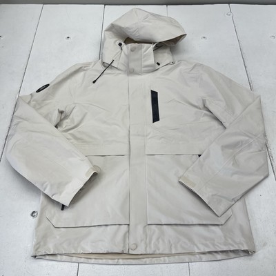 Torehead Antarctic Research Expedition Beige Hooded Full Zip Up Coat Mens XL