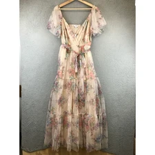 New Baltic Born Nicola Tulle Maxi Dress Romantic Floral Print XL