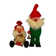 Vintage Christmas Wooden Ljungstroms Swedish Tomte Santa Handmade Figures