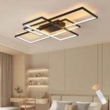 Modern Ceiling Lamp 3-Squares Aluminum Acrylic Black Dimmable LED Ceiling Lights