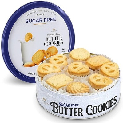 Sugar Free Butter Cookies 36 Count Traditional Danish Cookies, Premium Assor