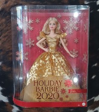 2020 Holiday Barbie Doll Blonde Hair Golden Gown Signature Black Label NIB GHT54