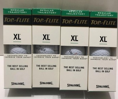 Spalding Top-Flite XL 3 Golf Balls / 4-Packs (12 Balls) Regular Trajectory New