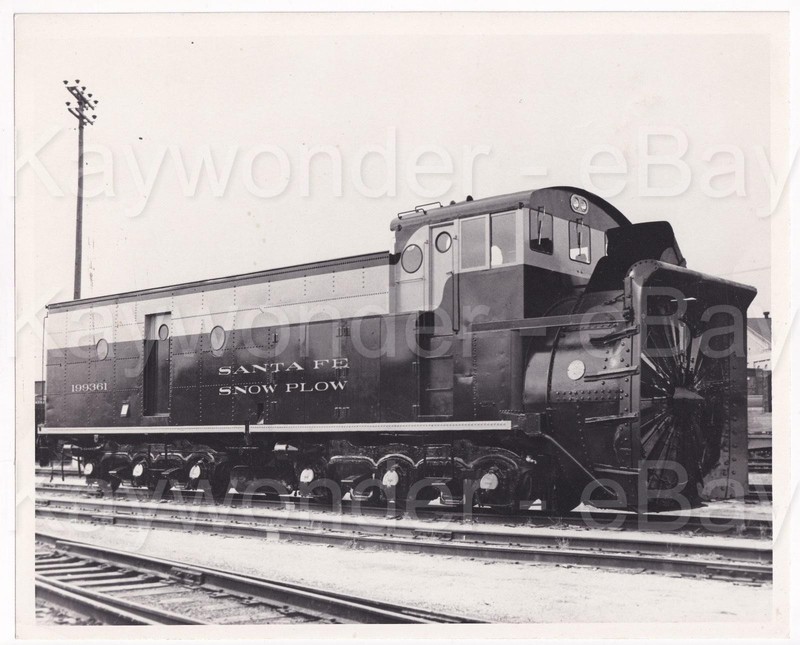Vintage Santa Fe Railway Rotary Snow Plow Original Press Photo 8x10 Black White