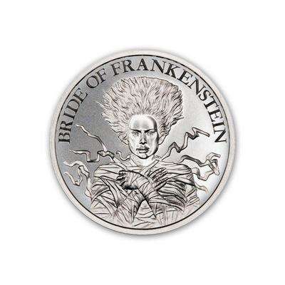 #ad BRIDE OF FRANKENSTEIN 1 Oz .999 FINE Silver BU Round VINTAGE HORROR IN STOCK $113.95