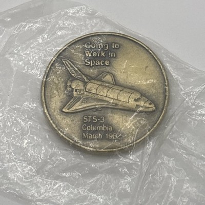 NASA - Medaille, Space Shuttle Columbia STS 3 1982. Durchmesser 3,6 cm.