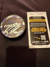 Artturi Lehkonen signed  Finland 4 Nations FaceOff Puck Colorado Avalanche w JSA