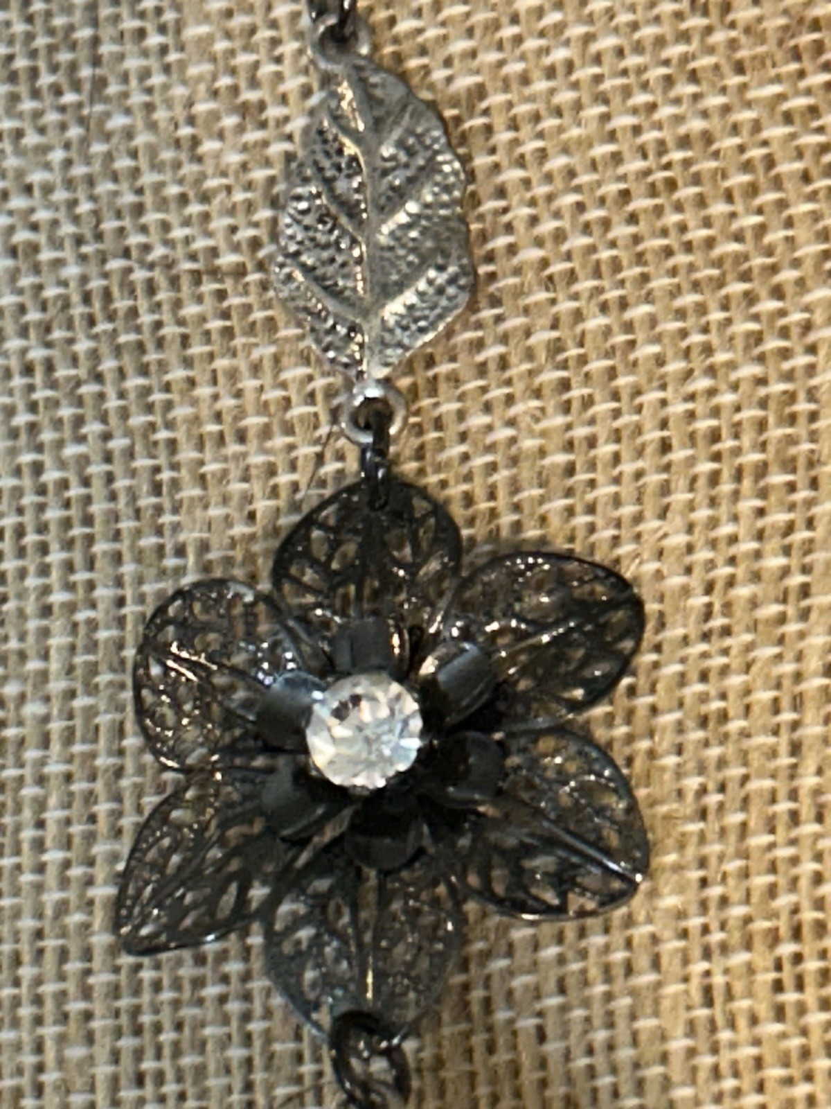 Statement Necklace Large Multi Layers Flowers Pea… - image 4