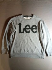 Lee Big Logo Sweatshirt Men s L Grey Crewneck Fleece Pullover
