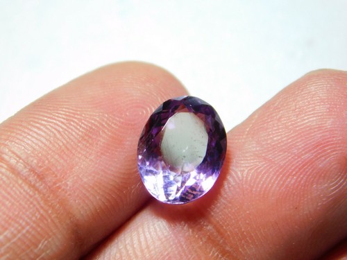 4.20 Ct Natural Brazilian Amethyst Gemstones Micro Faceted Ovals 12x9MM - 1 Pc - Picture 6 of 6