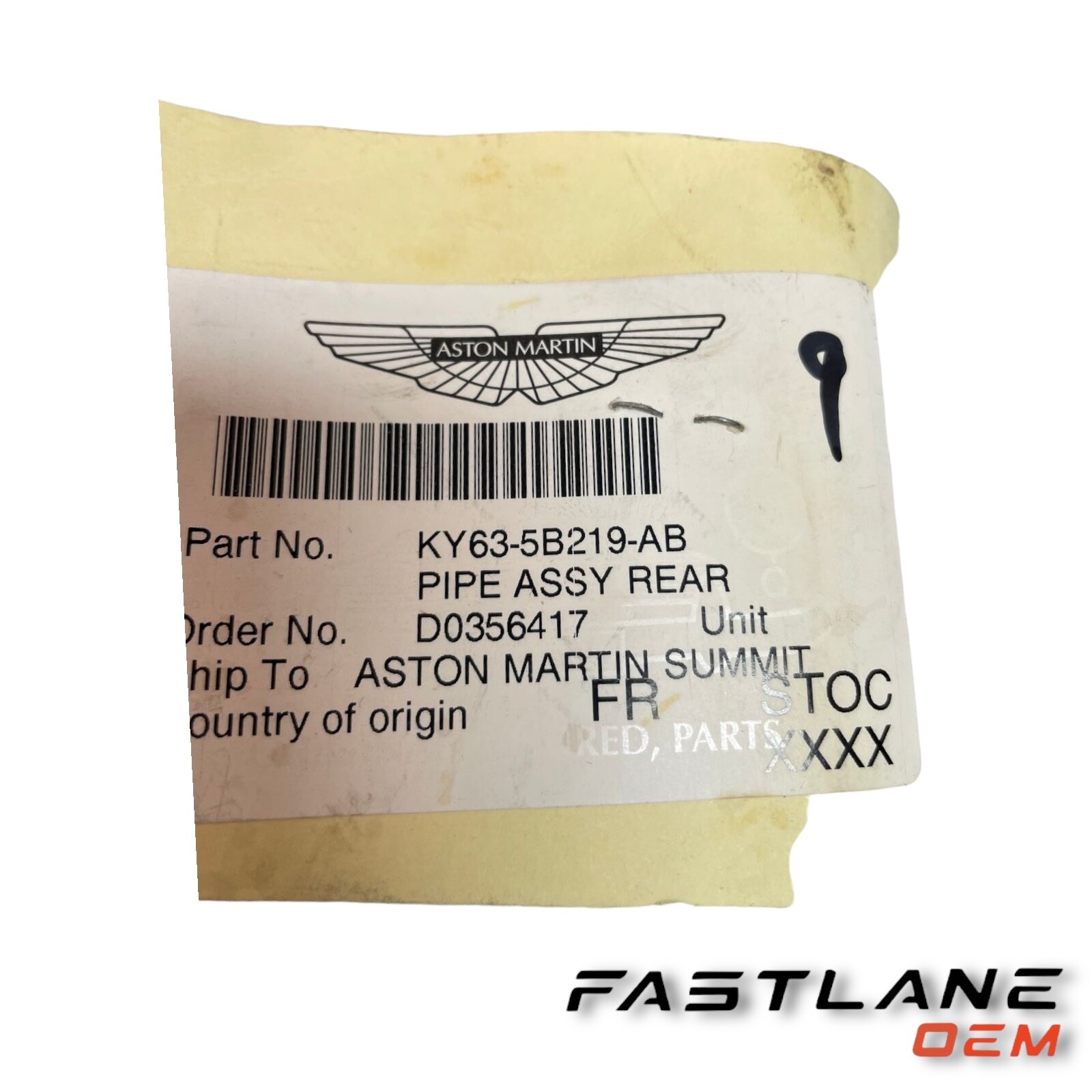 2006-2018 ASTON MARTIN VANTAGE PIPEE ASSEMBLY REAR NEW OEM KY63-5B219-AB