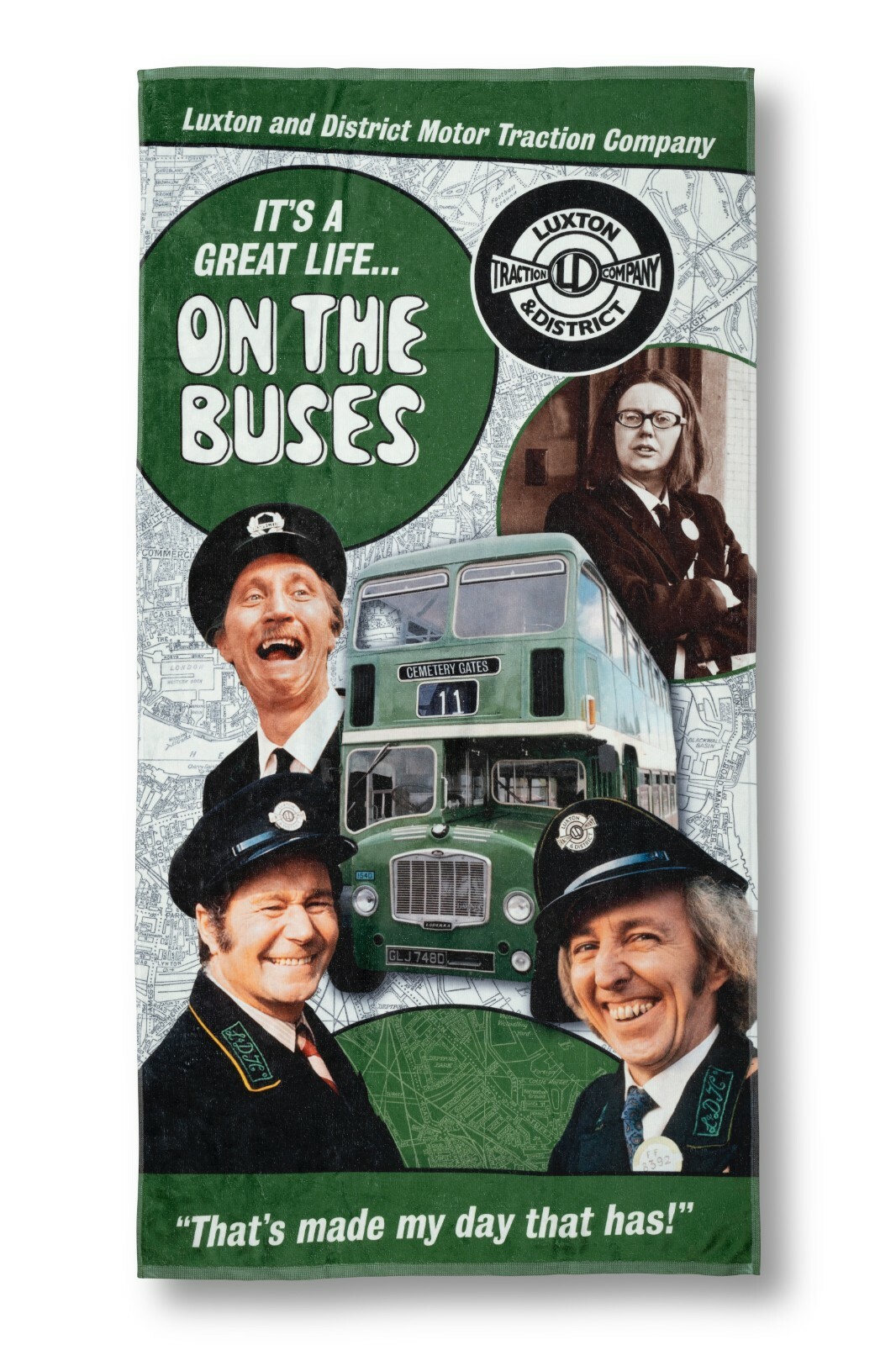 On The Buses Stan Butler Reg Varney Large Beach Towel