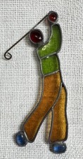 Stained Glass 7  Golfer Window Hanger Suncatcher