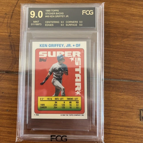 1990 Topps Super Star Sticker Card #49 Ken Griffey Jr. FCG 9