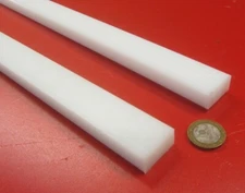 HDPE White Bar 1/2" Thick x 1.00" Wide x 36" Long, 2 pc, 6 Ft