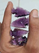 Amethyst Glass Arrowhead Pendant 1–1.25" Carved Crystal for Jewelry Making