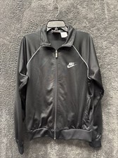 Vintage Nike 80s Full Zip Black Grey Label Jacket Excellent Condition Size LARGE