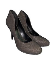 Nine West Micha Women's Heels Pump Black Gold Metallic Stiletto Shoes Size 7.5