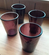 Fire and Light Recycled Glass 12oz Tumbler Plum set of 4 