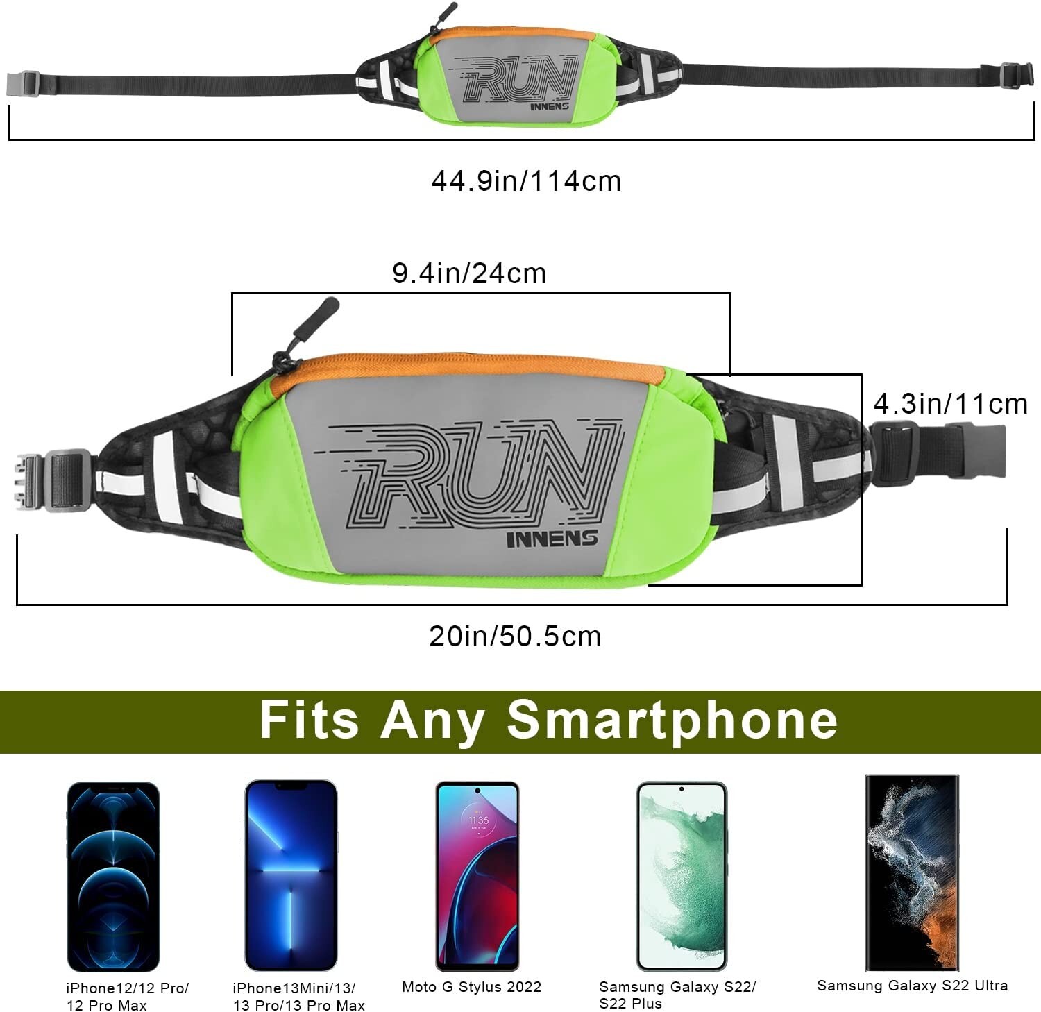 Waterproof Sport Runner Waist Bum Bag Running Jogging Belt Pouch Zip Fanny Pack