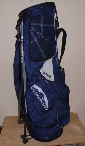 Sun Mountain Three 5 Golf Stand Bag Blue/White 6 Way with Rain cover